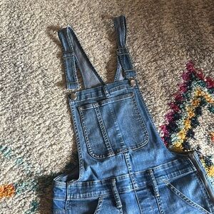 Madewell women skinny denim jean overalls sz M